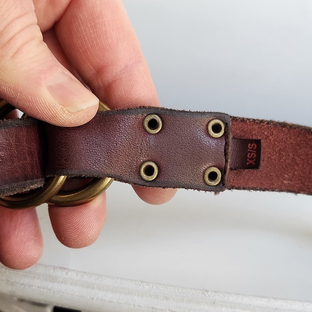 Handmade double belt with brass fittings - Picture 5 of 7